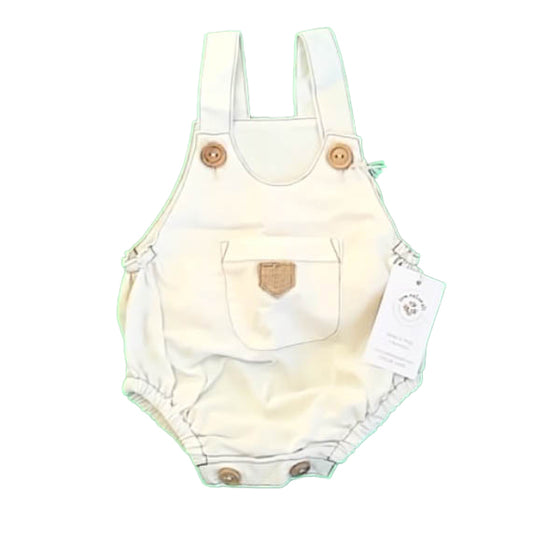 Som Naturals Boys Ivory Romper Size: Newborn Ivory