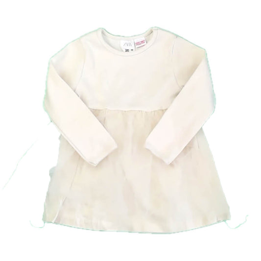 Zara Girls Ivory Dress Size: 18-24 Months Ivory