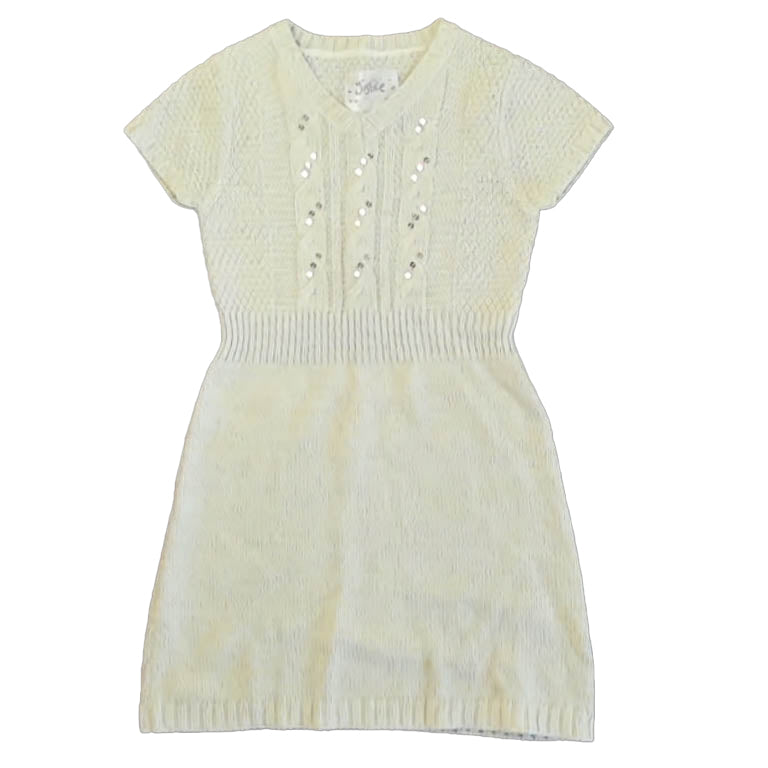 Justice Girls Ivory Sweater Dress Size: 8 Years Ivory