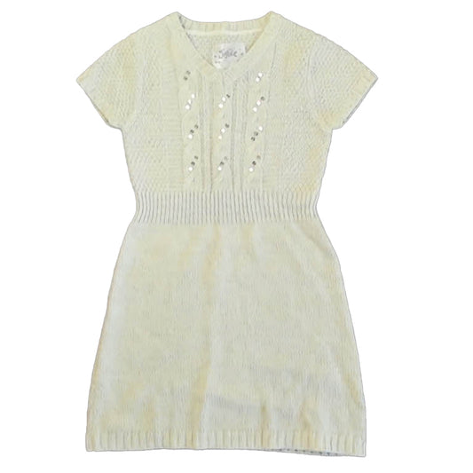 Justice Girls Ivory Sweater Dress Size: 8 Years Ivory