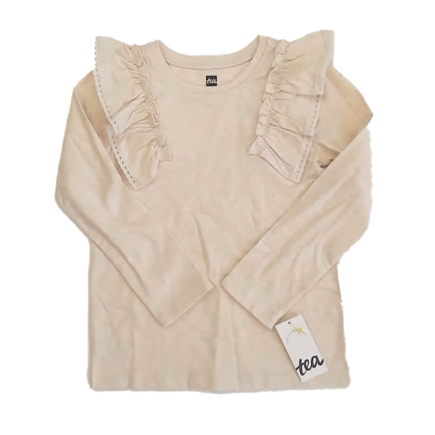 Tea Collection Girls Ivory Long Sleeve T-Shirt Size: 5T Ivory