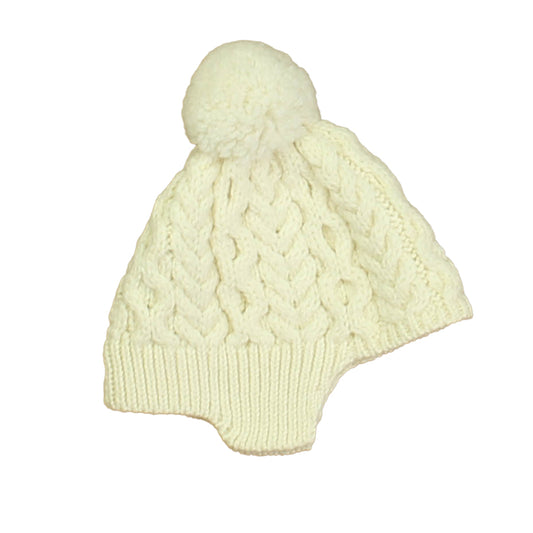 Aran Woollen Mills Unisex Ivory Winter Hat Size: 6-12 Months Ivory