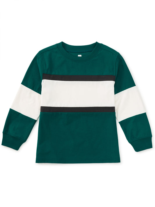 Tea Collection Boys Jade Stripe Long Sleeve T-Shirt Size: 5T Jade Stripe