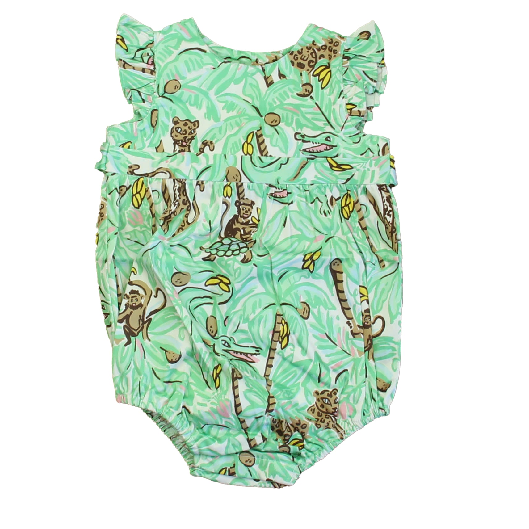 Classic Prep Girls Jaguar Jungle Romper Size: 6-9 Months Jaguar Jungle