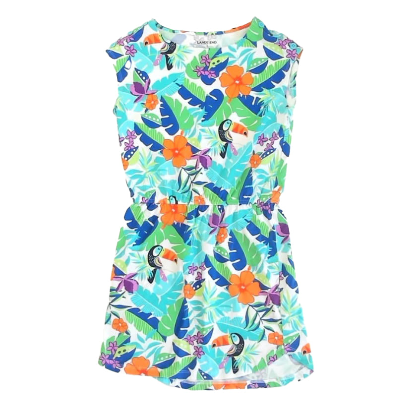 Lands' End Girls Jungle Dress Size: 7-8 Years Jungle