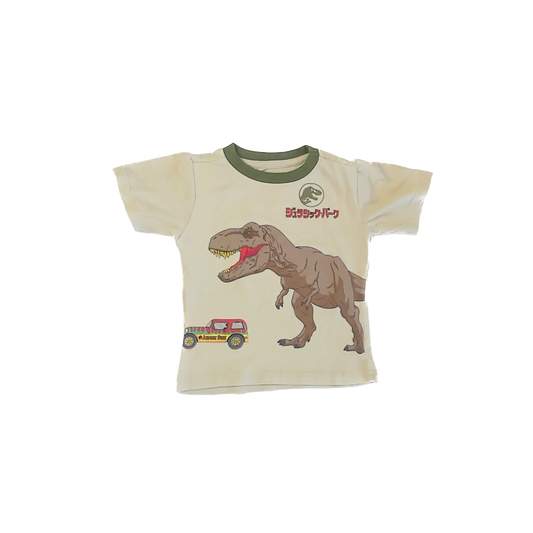 Jurassic Park Boys Khaki Dinosaur T-Shirt Size: 4T Khaki Dinosaur