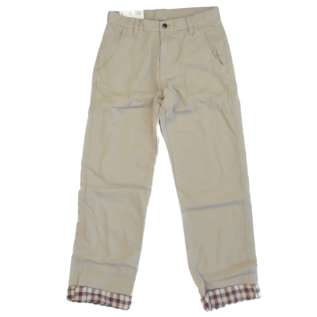 Uniqlo Boys Khaki Flannel-Lined Slacks Size: 12 Years Khaki Flannel-Lined