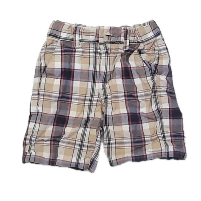 Janie and Jack Boys Khaki | Navy Plaid Shorts Size: 2T Khaki | Navy Plaid