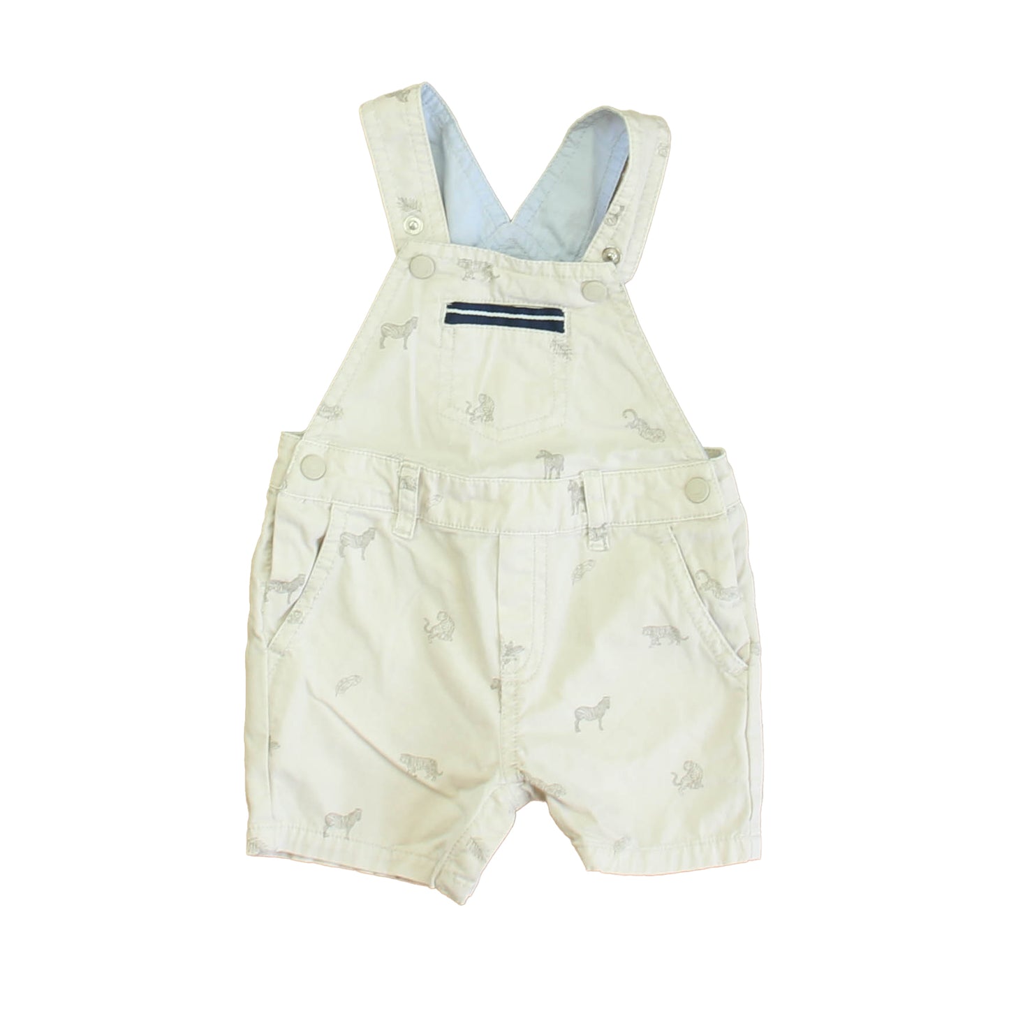 Mayoral Boys Khaki Zebra & Tigers Overall Shorts Size: 9 Months Khaki Zebra & Tigers