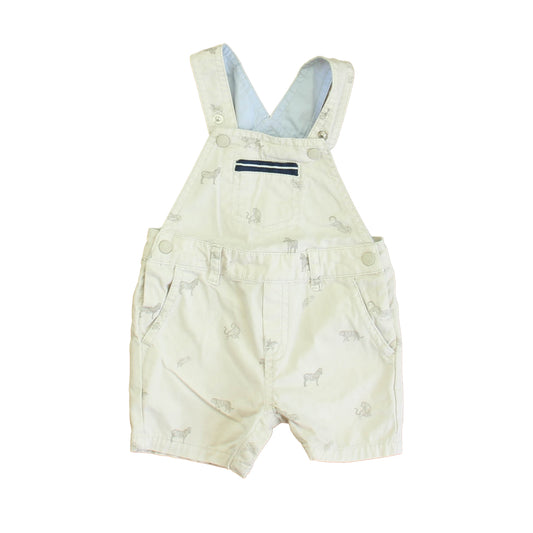 Mayoral Boys Khaki Zebra & Tigers Overall Shorts Size: 9 Months Khaki Zebra & Tigers