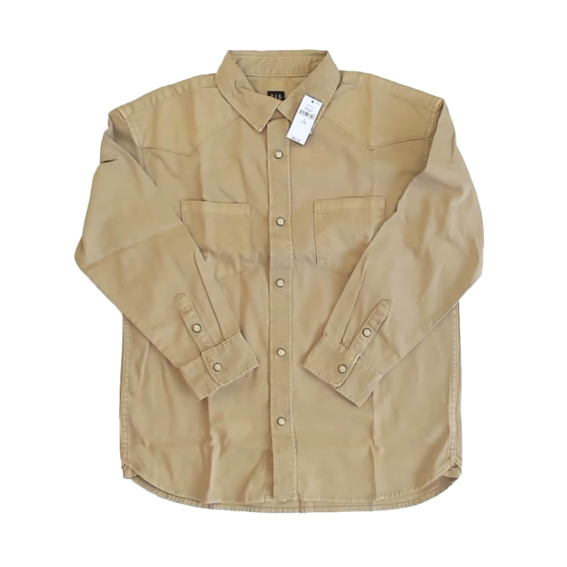 Gap Boys Khaki Button Down Long Sleeve Size: 10 Years Khaki