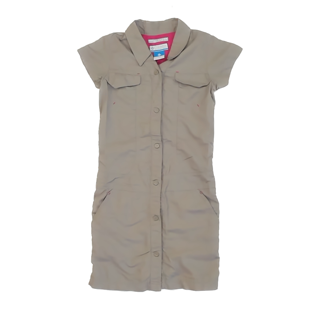 Columbia Girls Khaki Dress Size: 6 Years Khaki