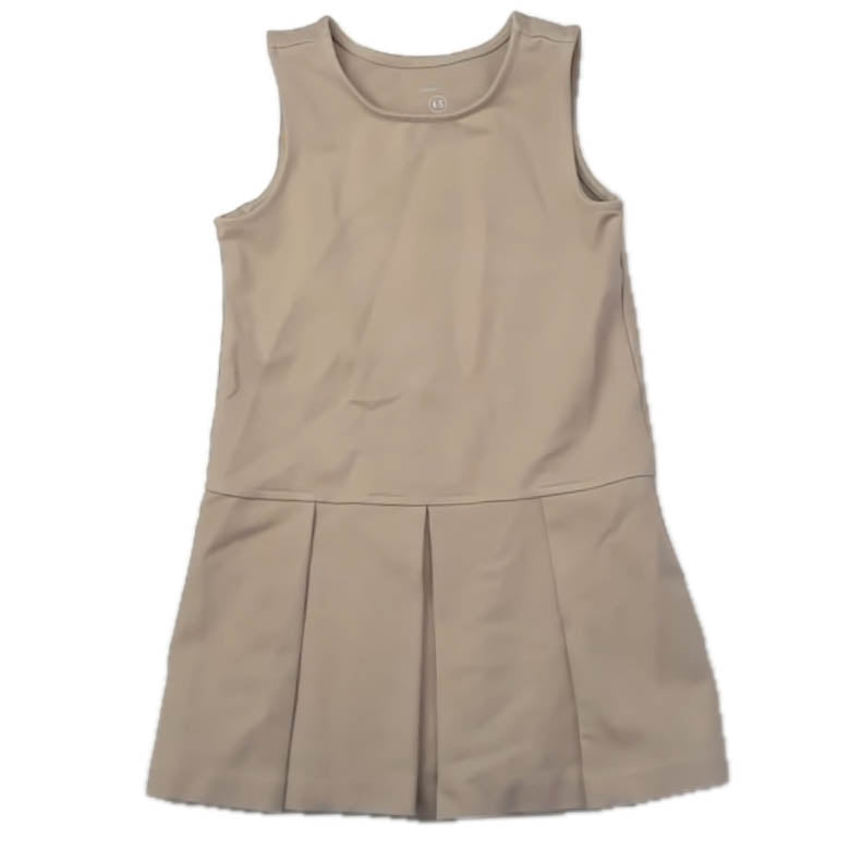 Primary.com Girls Khaki Dress Size: 4-5T Khaki