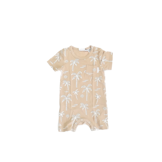 Earth Nymph Boys Khaki Romper Size: 6 Months Khaki