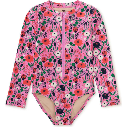 Tea Collection Girls Ladybug Floral 1-piece Swimsuit Size: 10 Years Ladybug Floral