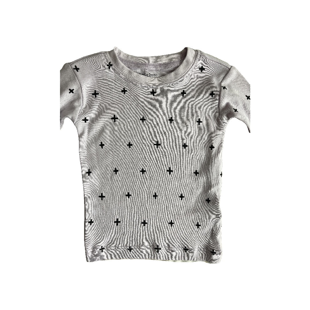 Petit Lemi Girls Lavender | Black | Pattern Pajamas Size: 12M Lavender | Black | Pattern