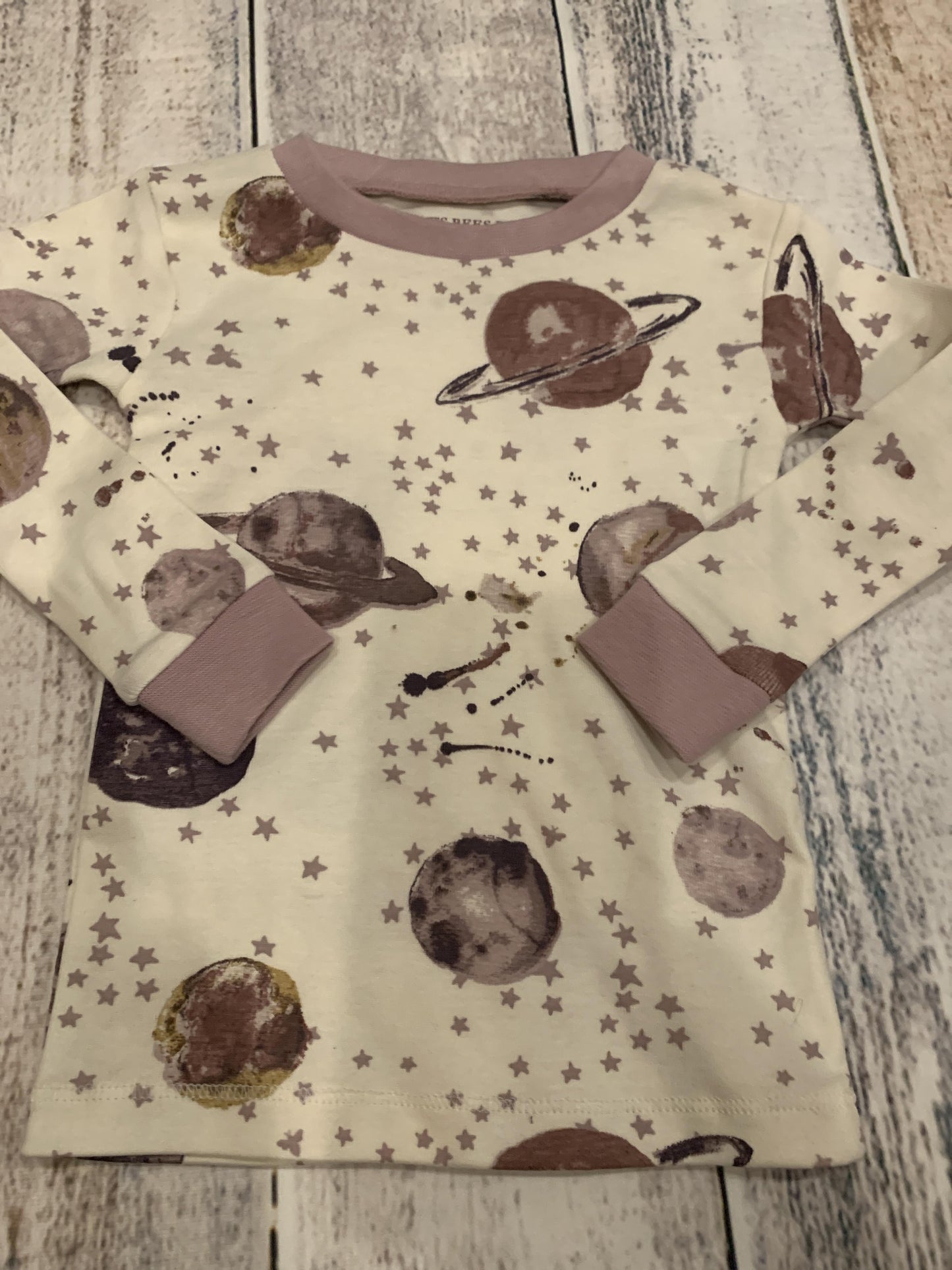 Burt's Bees Girls Lavender | Space Pajamas Size: 12M Lavender | Space