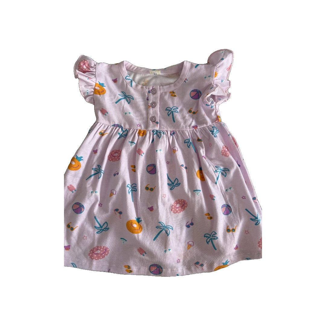 Tucker + Tate Girls Lavender | Tropical Dress Size: 9 months Lavender | Tropical