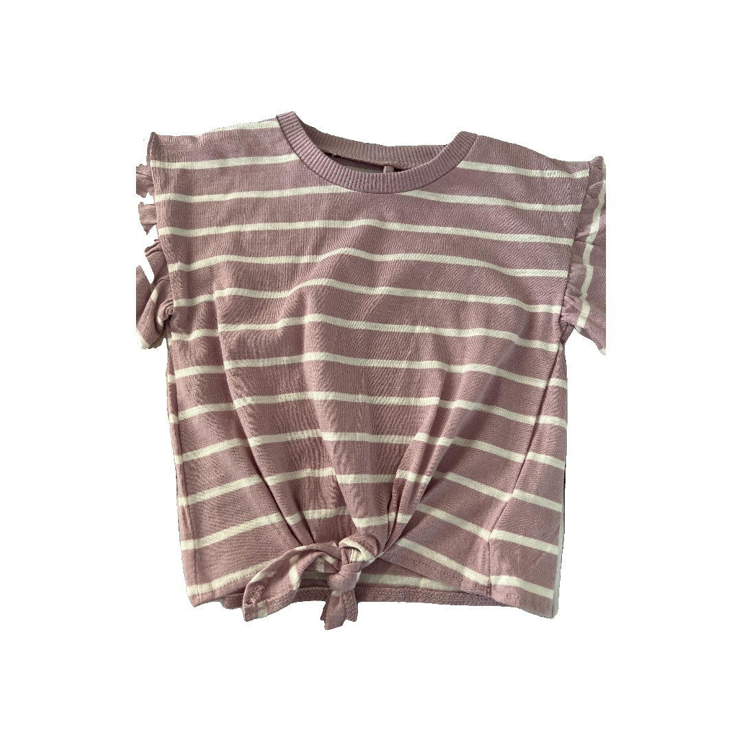 Jessica Simpson Girls Lavender | White | Stripe T-Shirt Size: 24 months Lavender | White | Stripe