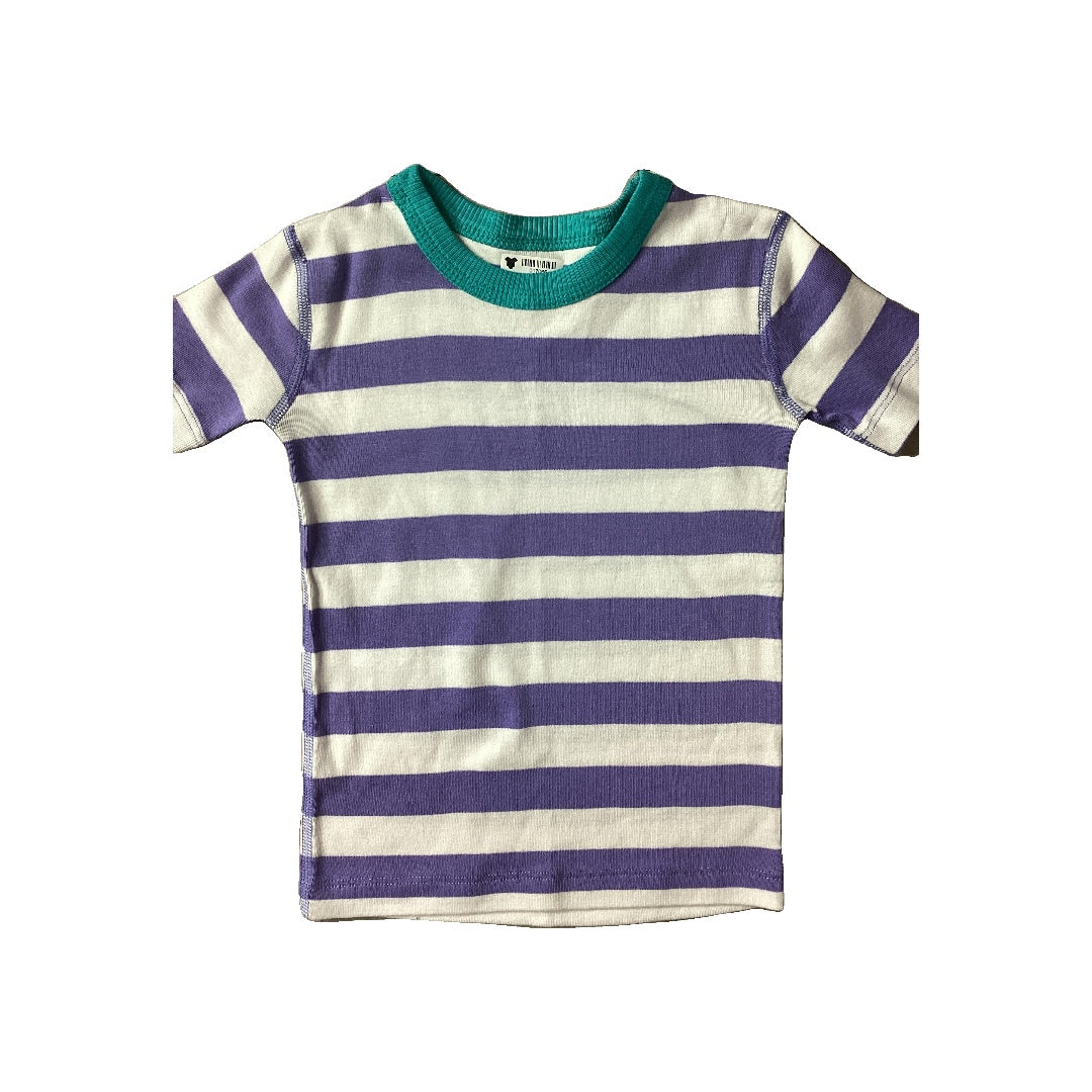 Mightly Girls Lavender | White Button Down Short Sleeve Size: 3T Lavender | White