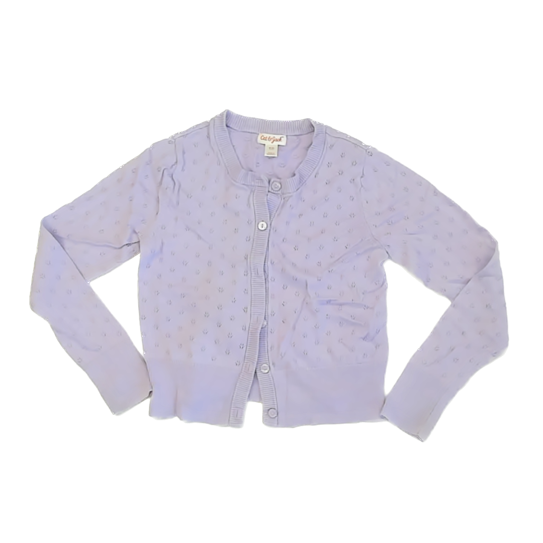 Cat & Jack Girls Lavender Cardigan Size: M (8) Lavender