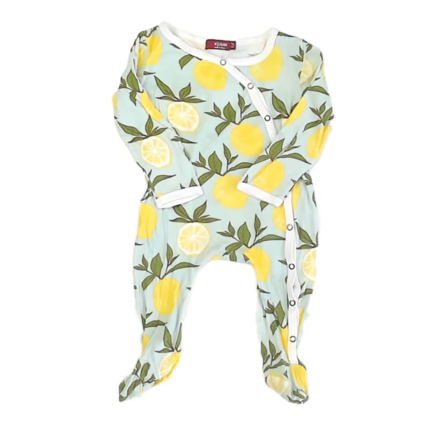 Milk Barn Girls Lemons 1-piece footed Pajamas Size: 6-9 Months Lemons