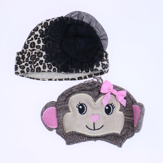 Unknown Brand Girls Leopard | Brown Hat Size: 0-6 Months Leopard | Brown