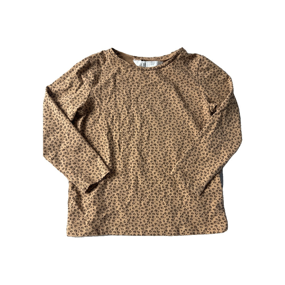 H&M Girls Leopard print Long Sleeve T-Shirt Size: 3T Leopard print