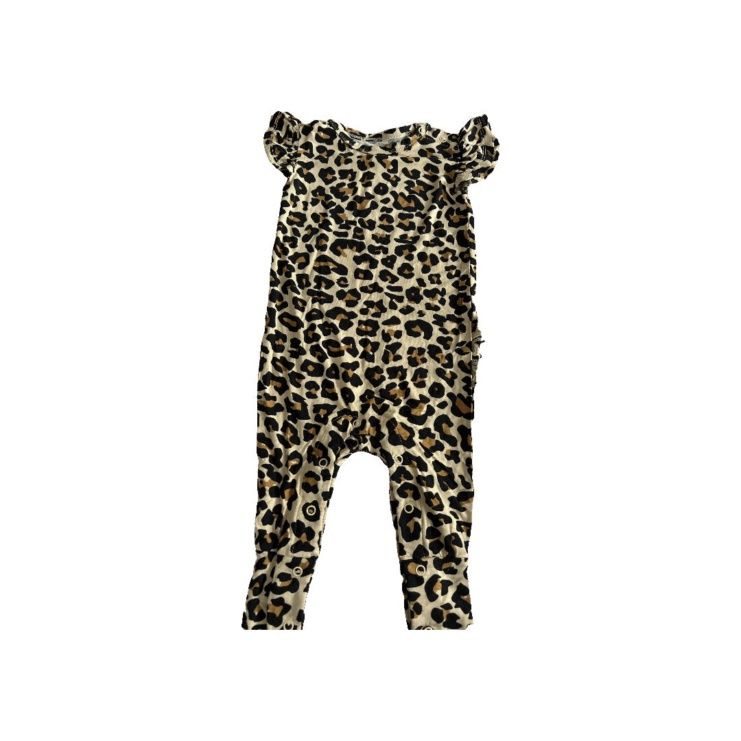 Posh Peanut Girls Leopard print Romper Size: 9-12 Months Leopard print