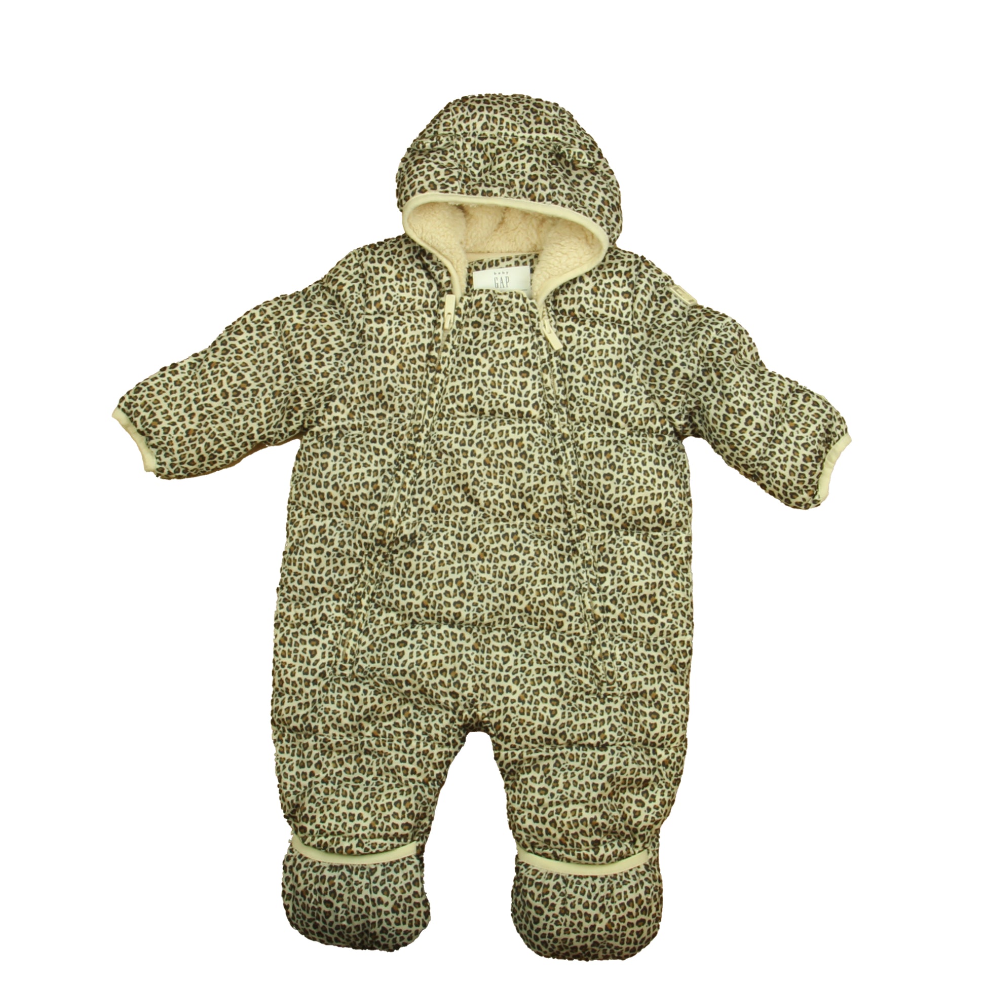 Gap Girls Leopard Snowsuit Size: 0-6 Months Leopard