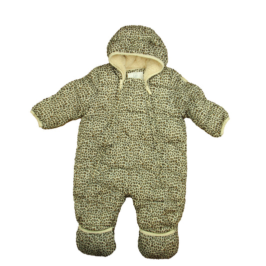 Gap Girls Leopard Snowsuit Size: 0-6 Months