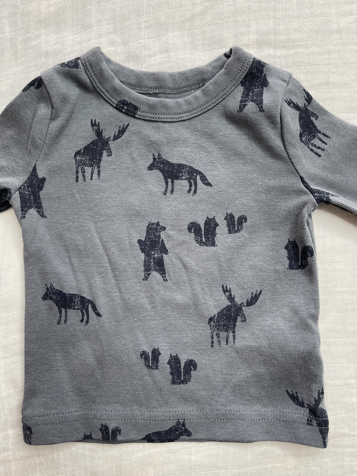 Oliver & Rain Unisex Light Blue | animals Pajamas Size: 6 months Light Blue | animals