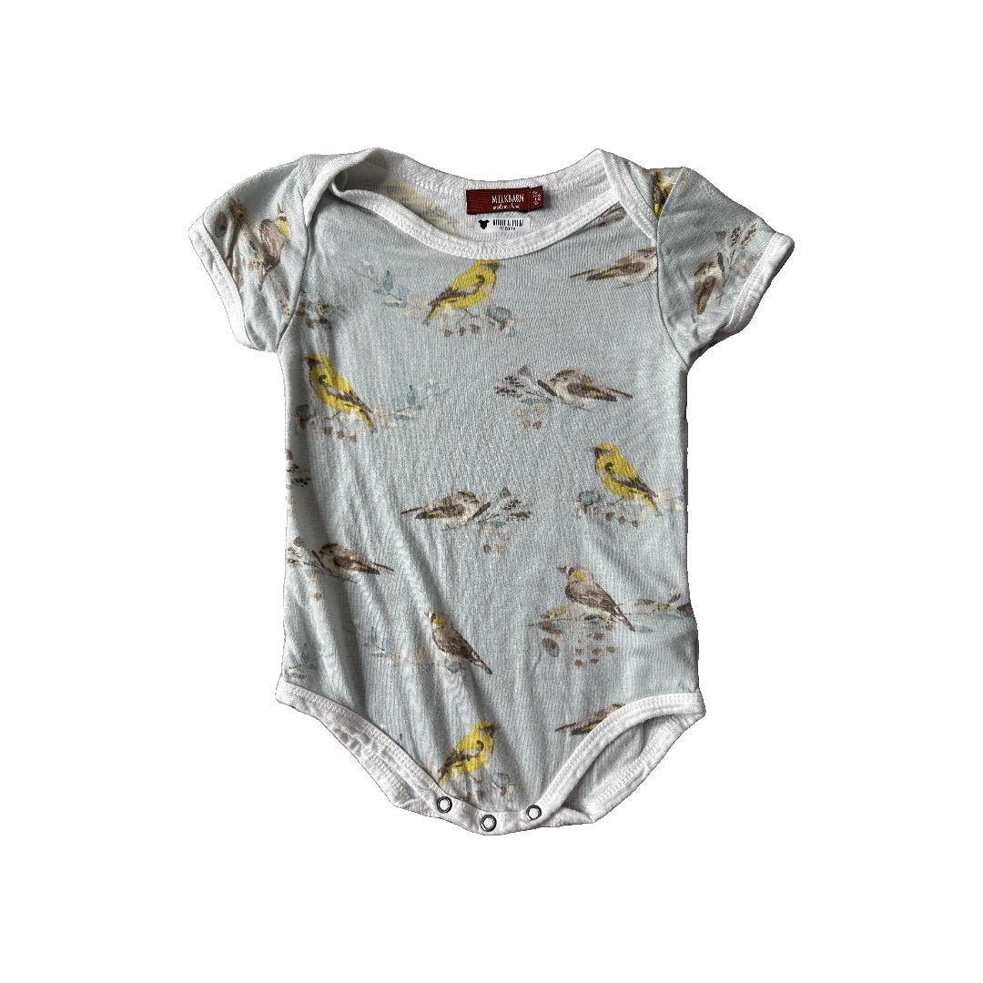 Milkbarn Unisex Light Blue | Birds Onesie Size: 6-12 months Light Blue | Birds