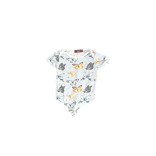 Milkbarn Girls Light Blue Butterflies Onesie Size: 12-18 Months Light Blue Butterflies