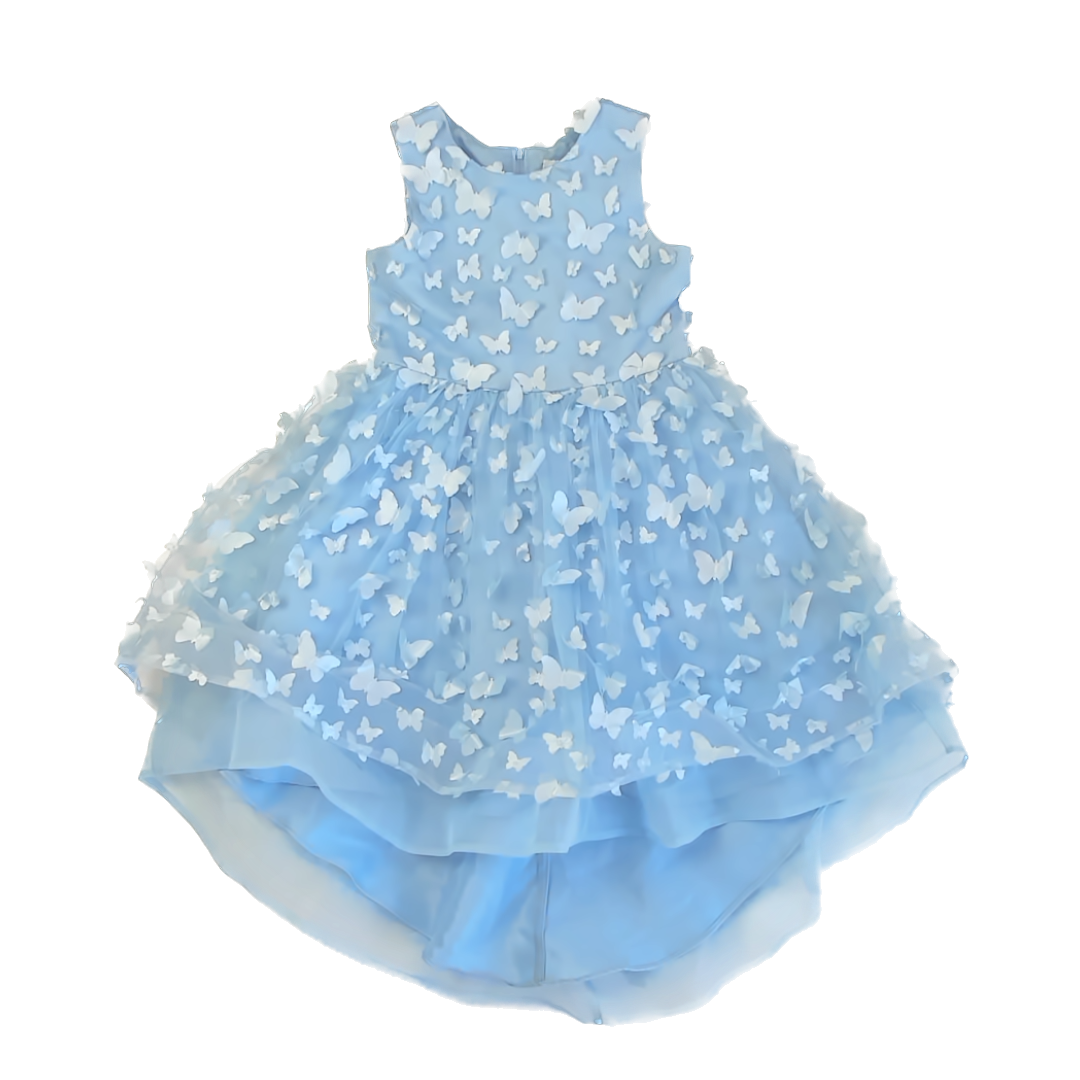 Rare edition Girls Light Blue Butterflies Special Occasion Dress Size: 6 Years Light Blue Butterflies