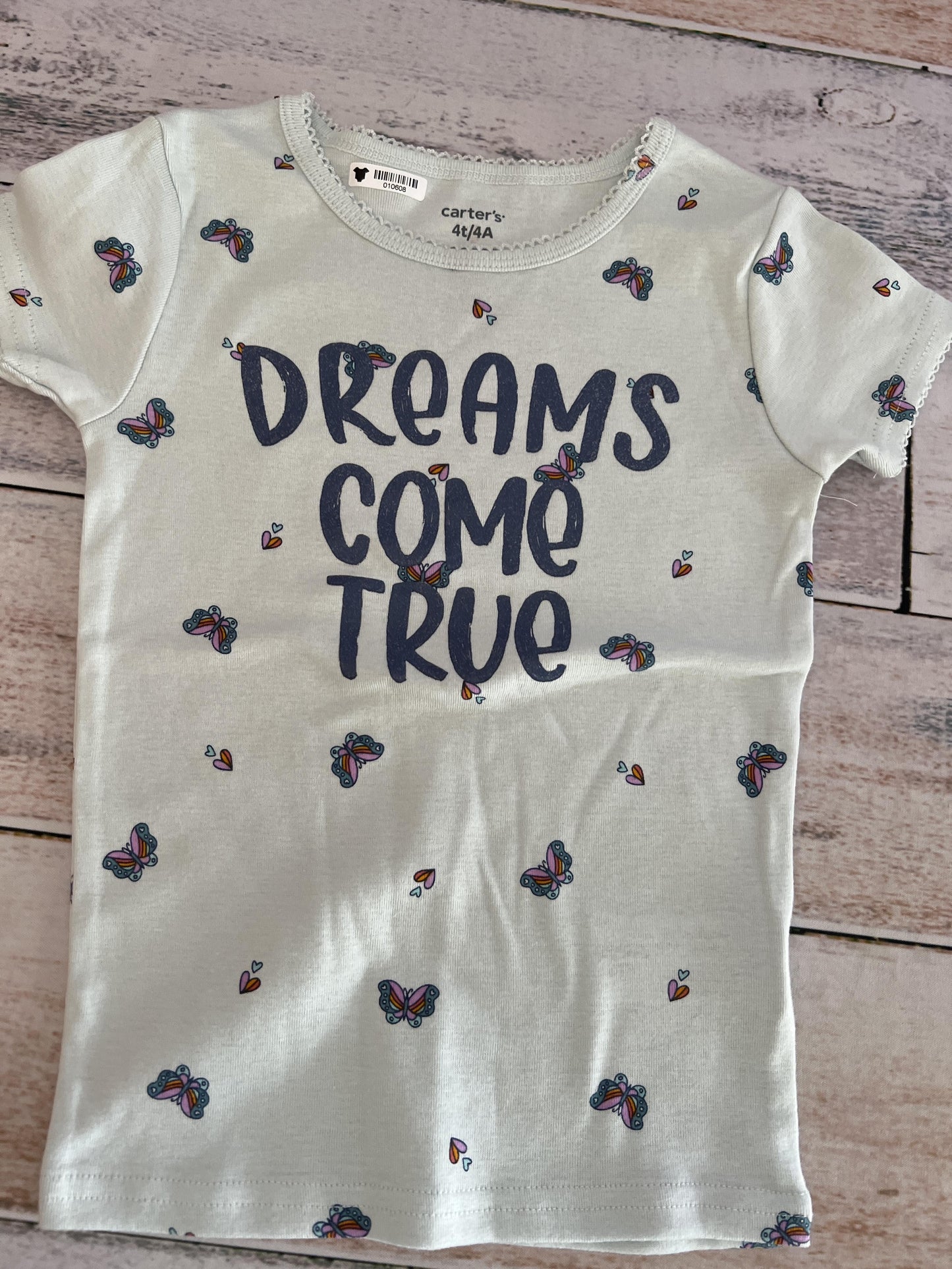Carters Girls Light Blue | Butterfly Pajamas Size: 4T Light Blue | Butterfly