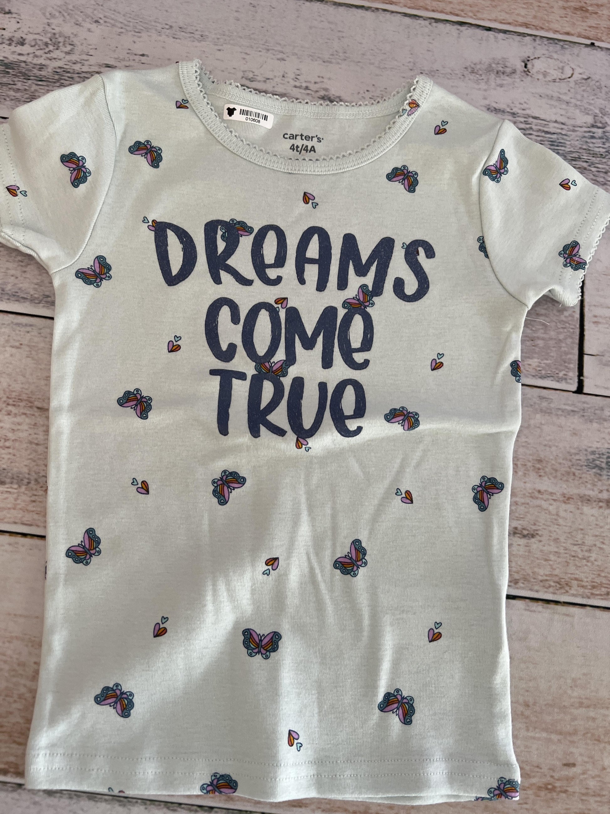 Carters Girls Light Blue | Butterfly Pajamas Size: 4T Light Blue | Butterfly