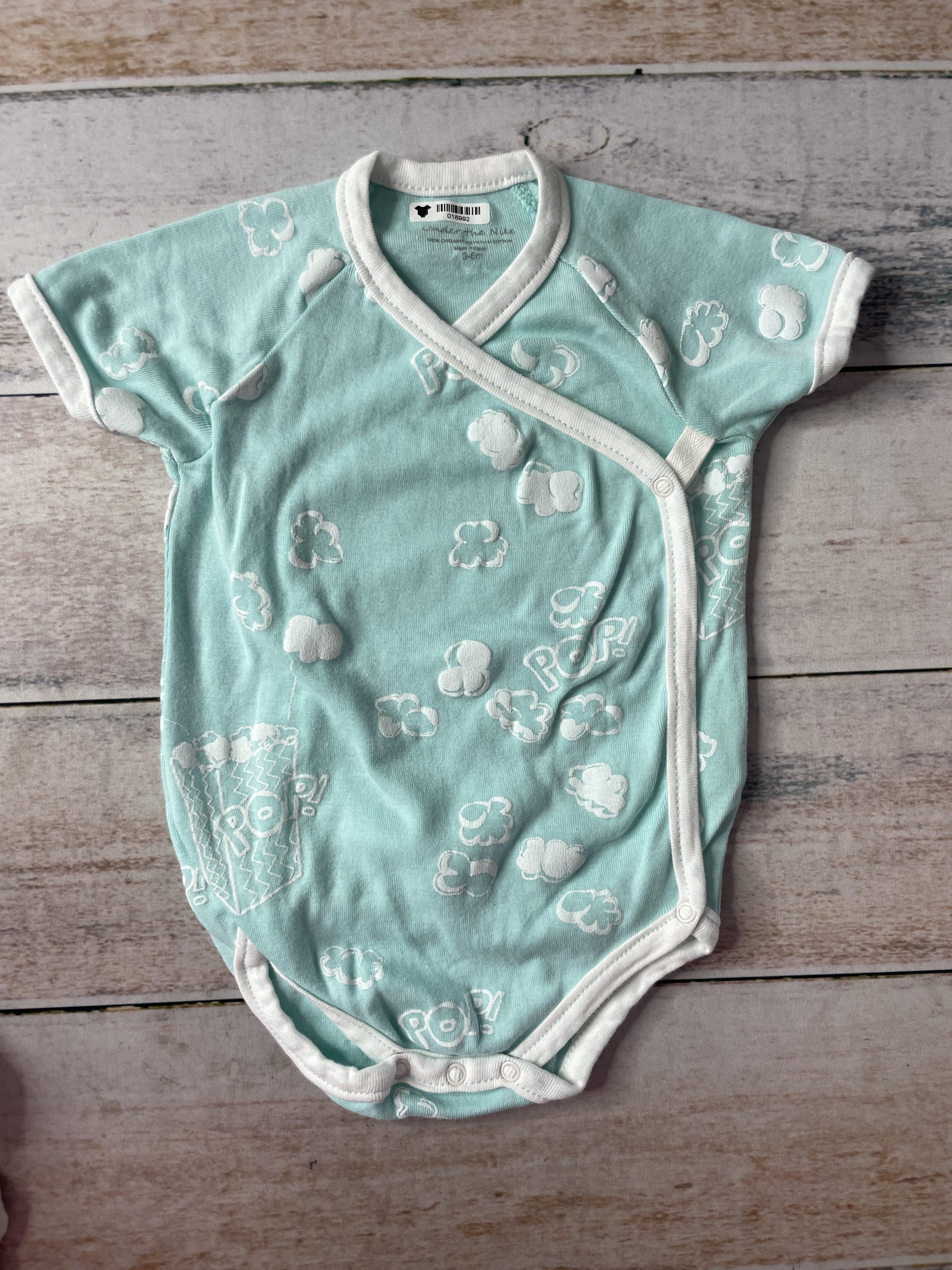 Under The Nile Unisex Light Blue | Clouds Onesie Size: 3-6 months Light Blue | Clouds