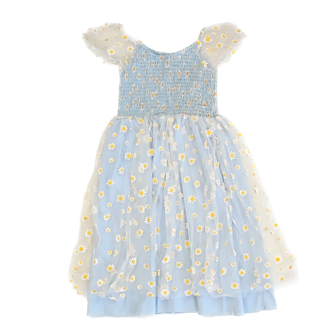 Unknown Girls Light Blue Daisy Dress Size: *8-10 Years Light Blue Daisy