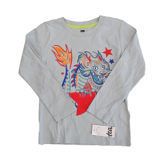 Tea Collection Boys Light Blue Dragon Long Sleeve T-Shirt Size: 5T Light Blue Dragon