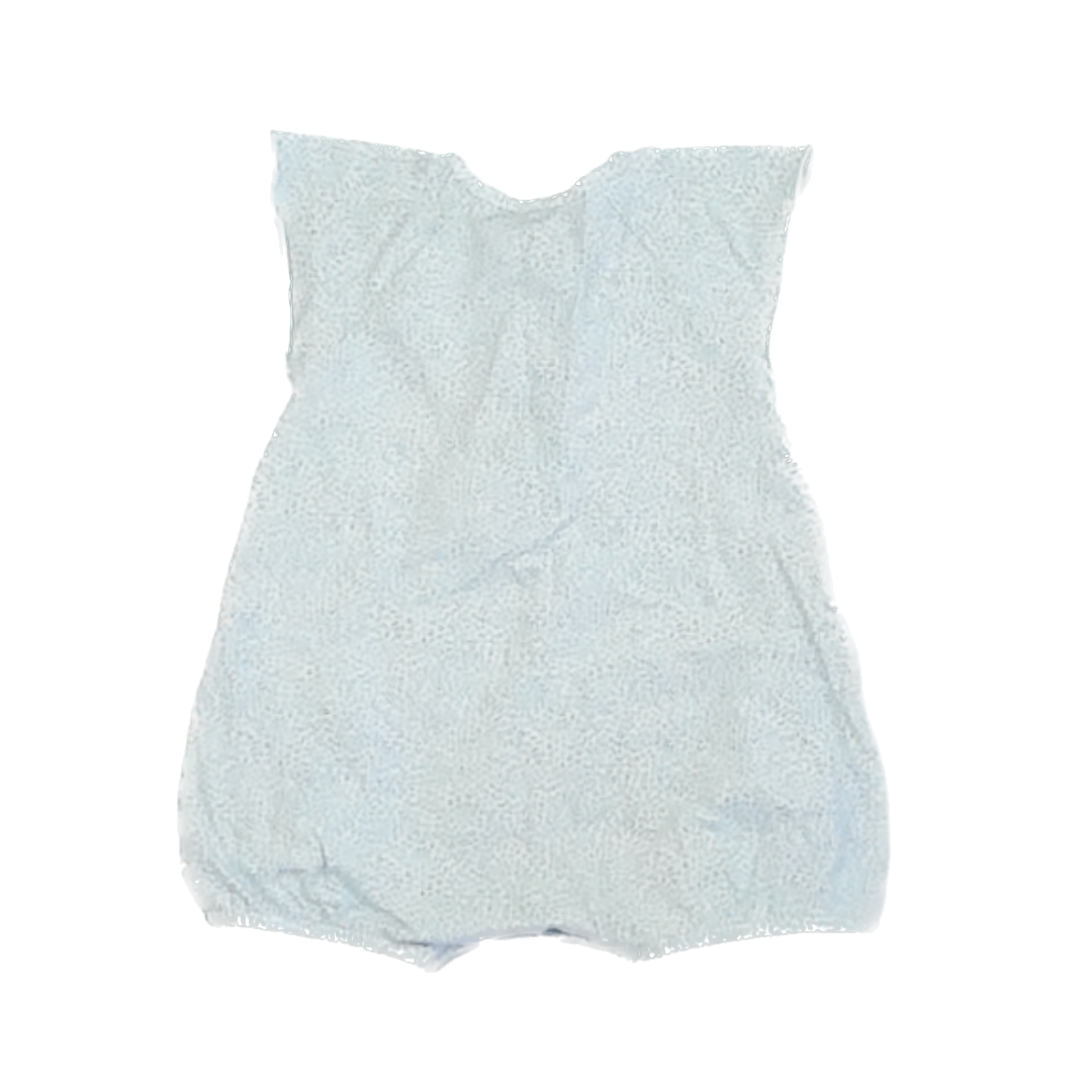 Laranjinha Girls Light Blue Floral Onesie Size: 12 Months Light Blue Floral