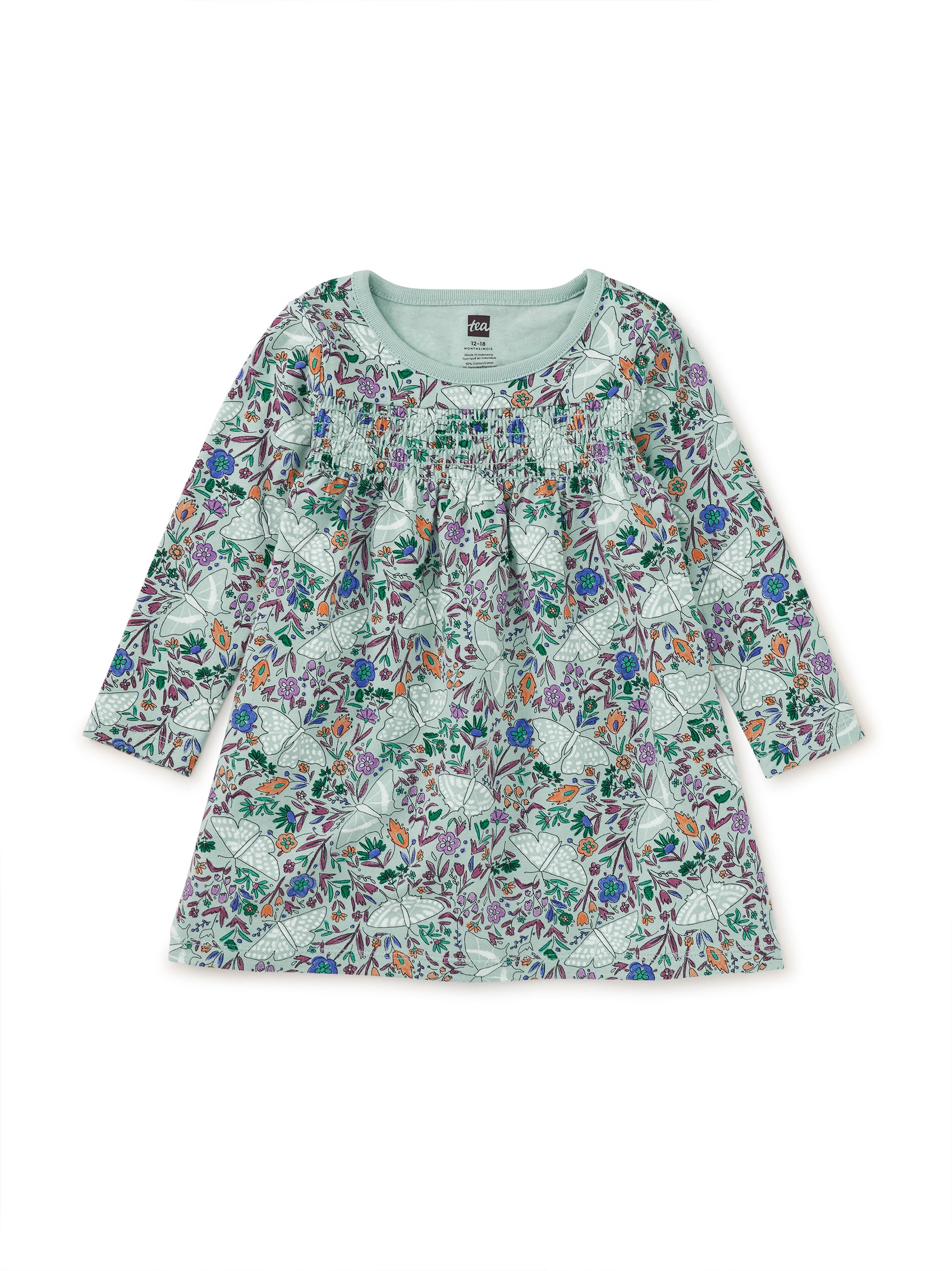 Tea Collection Girls Light Blue Floral Dress Size: 3-6 Months Light Blue Floral