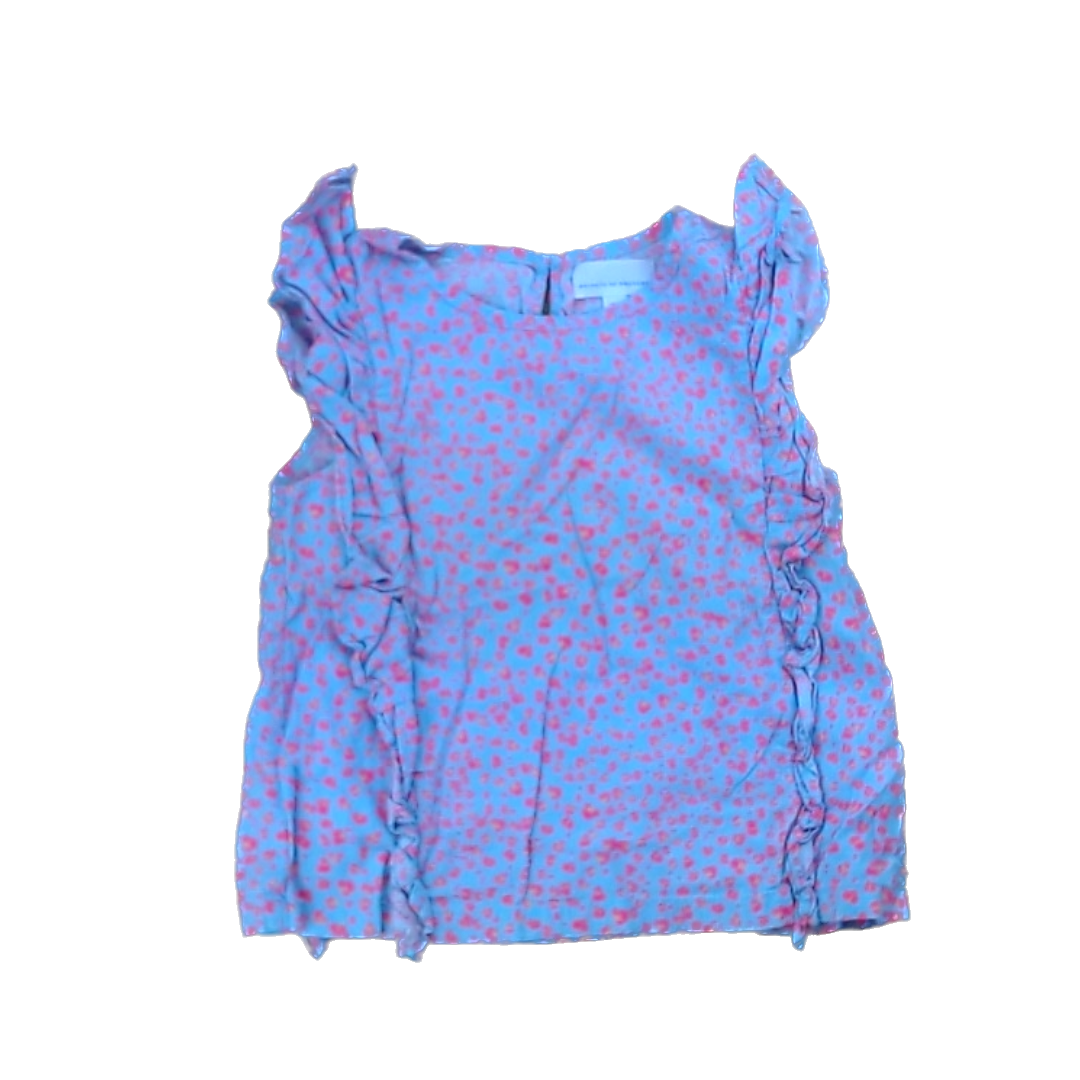 Rockets Of Awesome Girls Light blue | Florescent Pink Leopard Print Tank Top Size: 7 Years Light blue | Florescent Pink Leopard Print