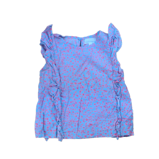 Rockets Of Awesome Girls Light blue | Florescent Pink Leopard Print Tank Top Size: 7 Years Light blue | Florescent Pink Leopard Print