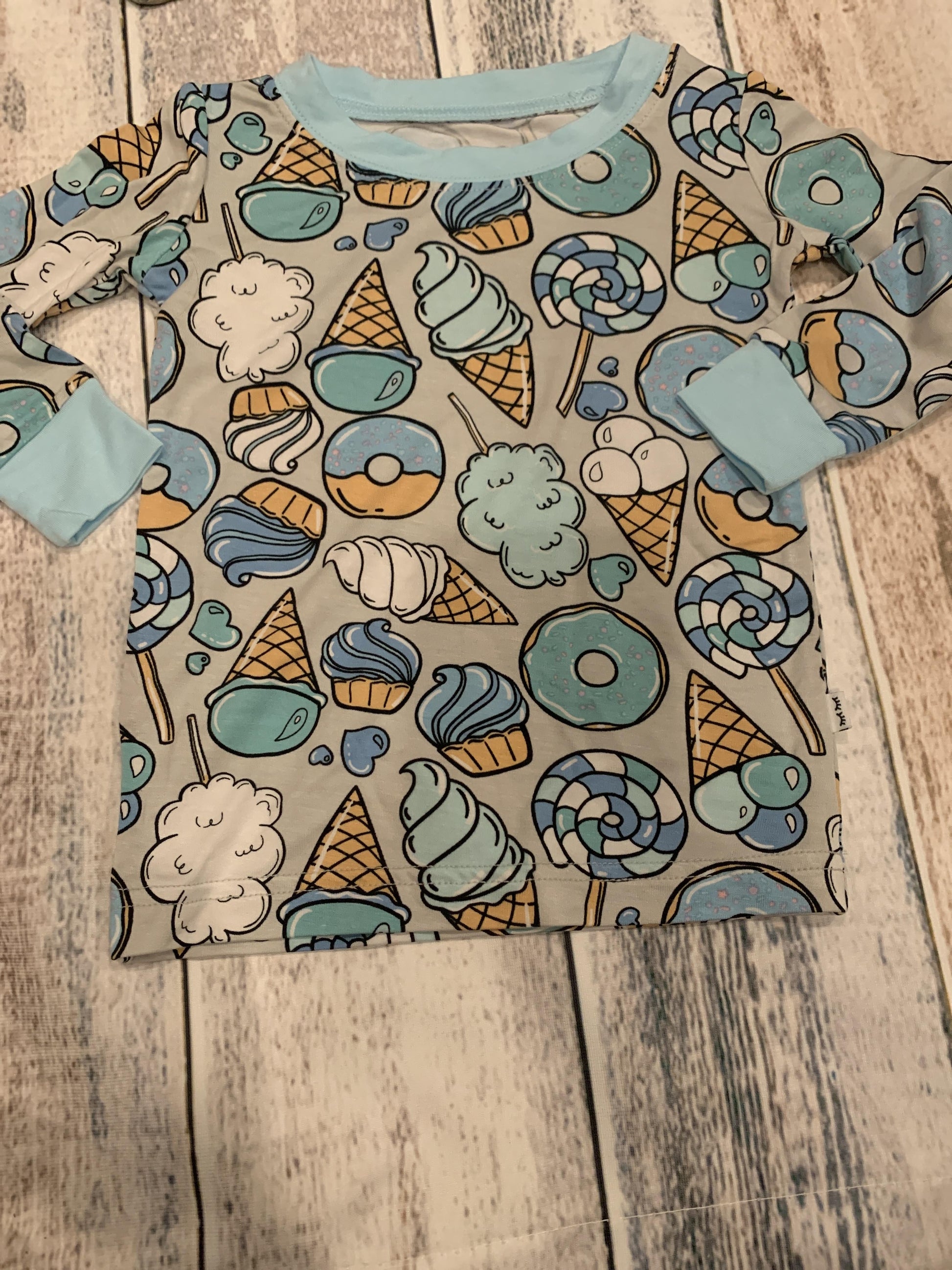 Little Sleepies Boys Light Blue | Food Pajamas Size: 12-18 months Light Blue | Food