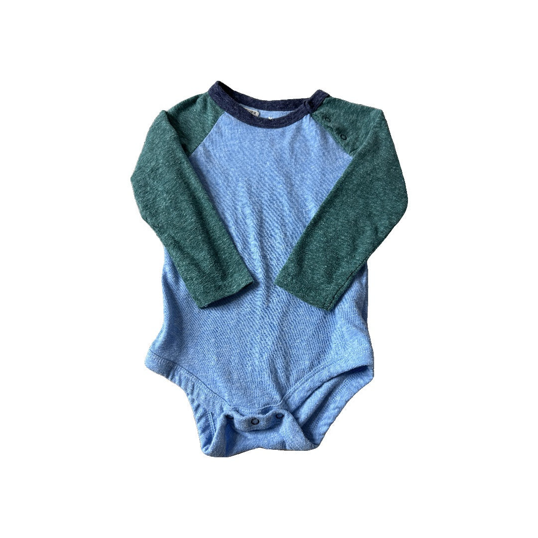 Primary Boys Light Blue | Forest Green Onesie Size: 12-18 months Light Blue | Forest Green