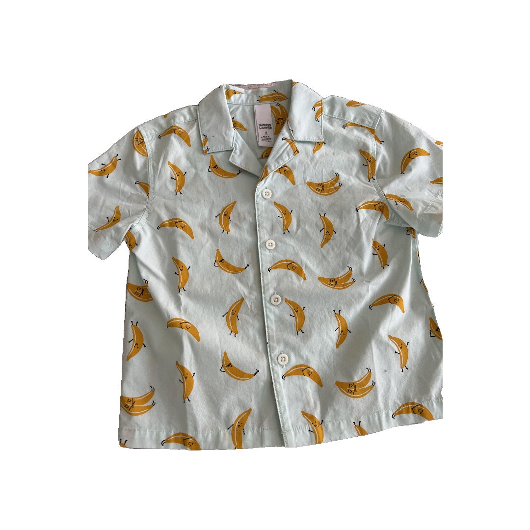 Harper Canyon Boys Light Blue | Fruit Button Down Short Sleeve Size: 2T Light Blue | Fruit
