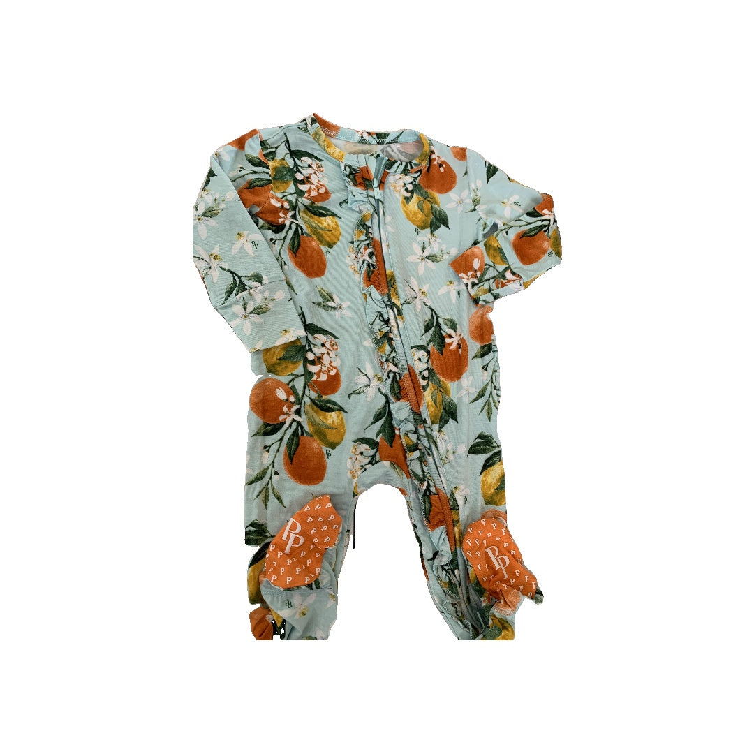 Posh Peanut Girls Light Blue | Fruit Pajamas Size: 9-12 Months Light Blue | Fruit