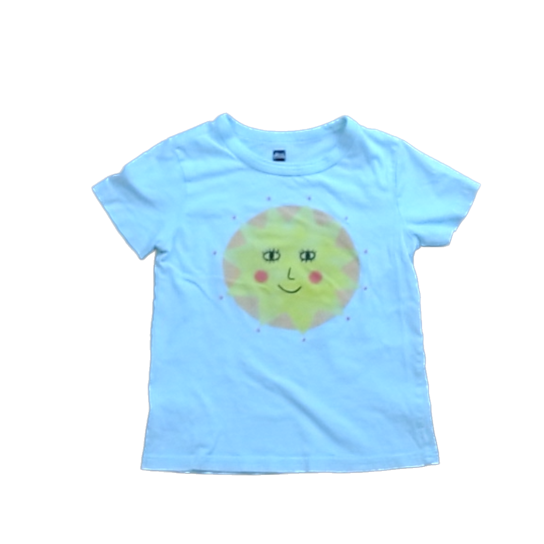 Tea Collection Girls Light Blue Green | Sun Face Shirt Size: 3T Light Blue Green | Sun Face