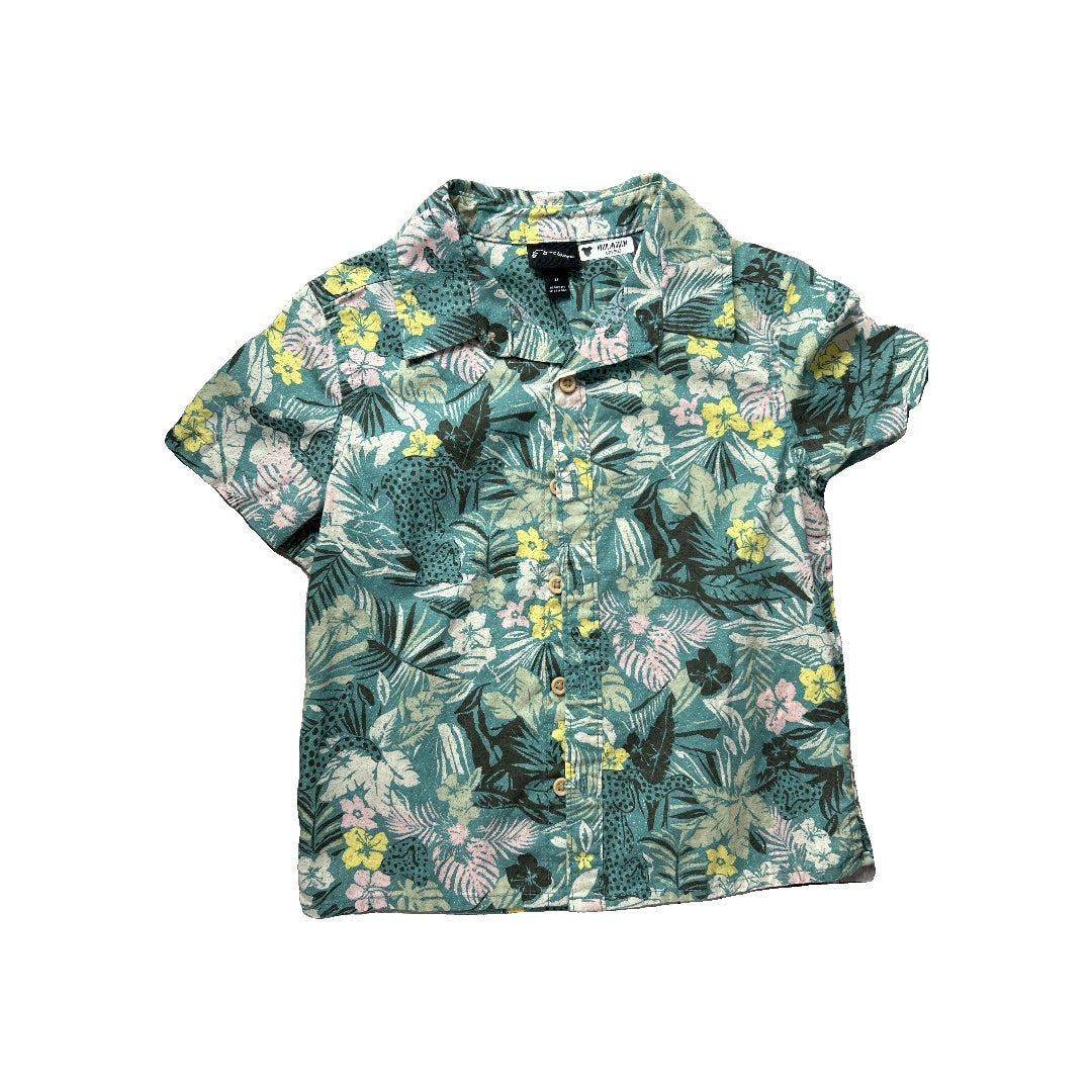 Boys Light Blue | green Button Down Short Sleeve Size: 2T Light Blue | green
